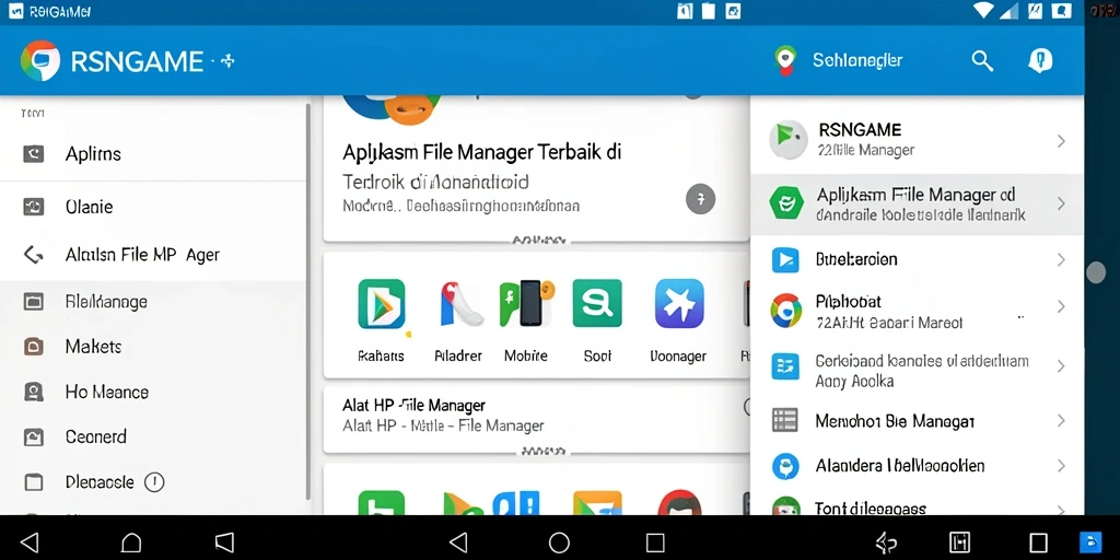 Tampilan antarmuka aplikasi File Manager RSNGAME yang user-friendly.