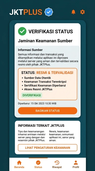 Tampilan kanal resmi jktplus